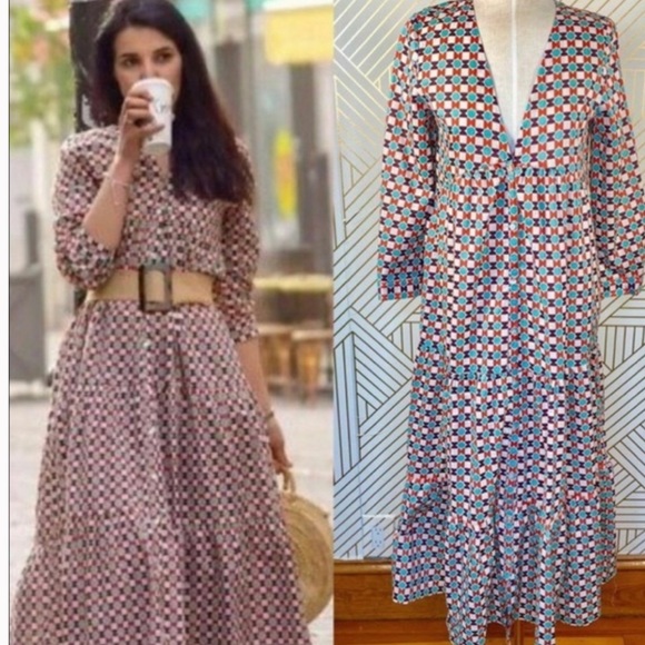 NEW ZARA GEOMETRIC MAXI DRESS - Picture 3 of 3